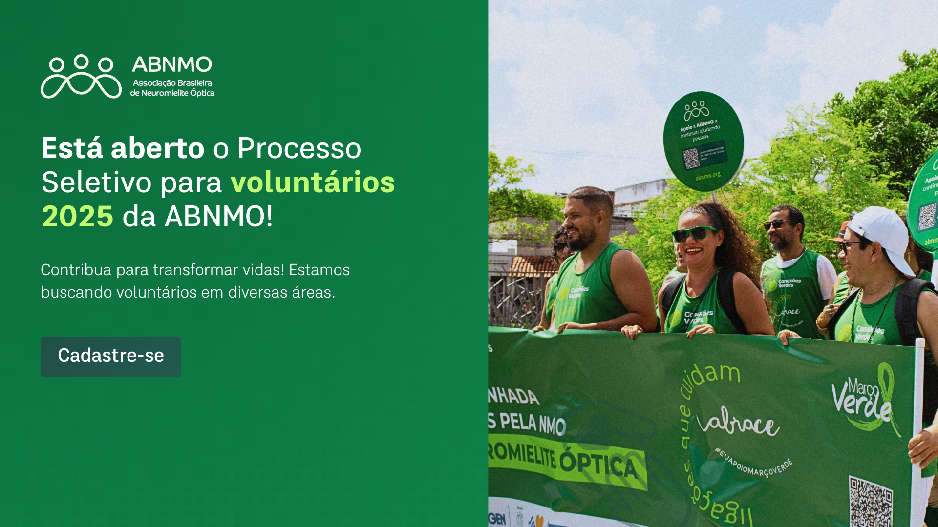 Está aberto o Processo Seletivo para voluntários 2025 da ABNMO!